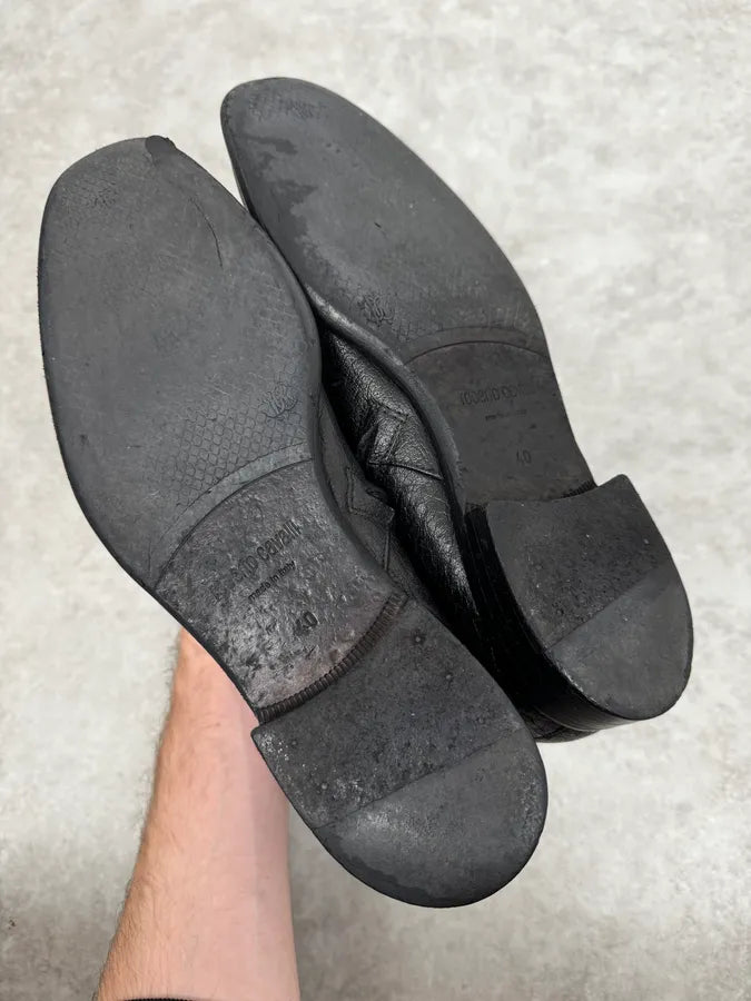 2000s Roberto Cavalli Black Silver Leather Boots wFBmFde 4