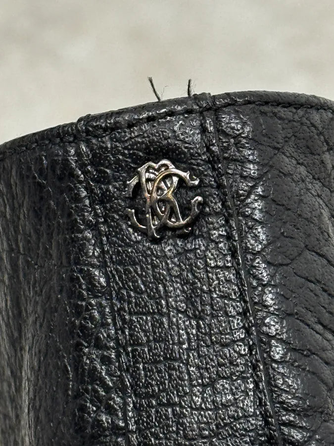 2000s Roberto Cavalli Black Silver Leather Boots wFBmFde 5