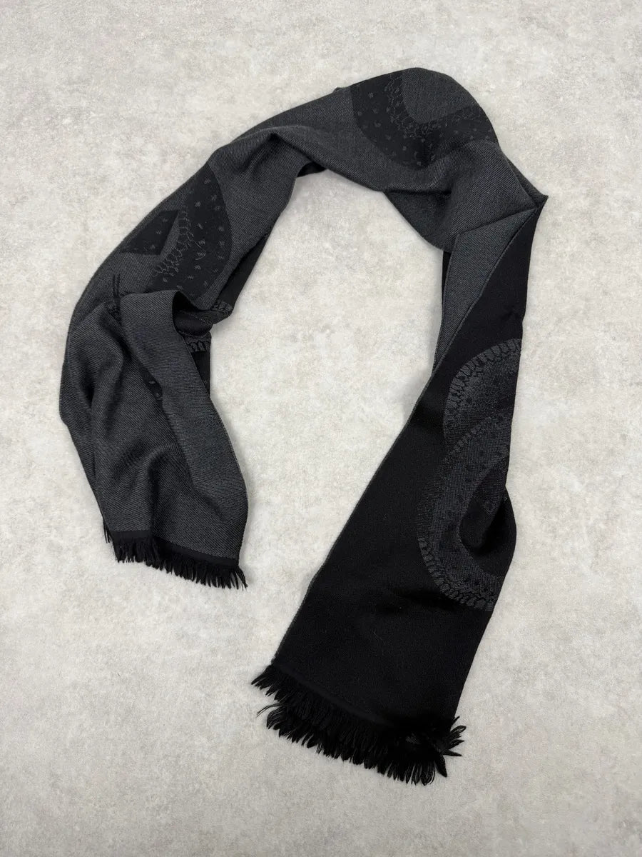 2000s Roberto Cavalli Snake Black Wool Scarf xEdcSMi 3