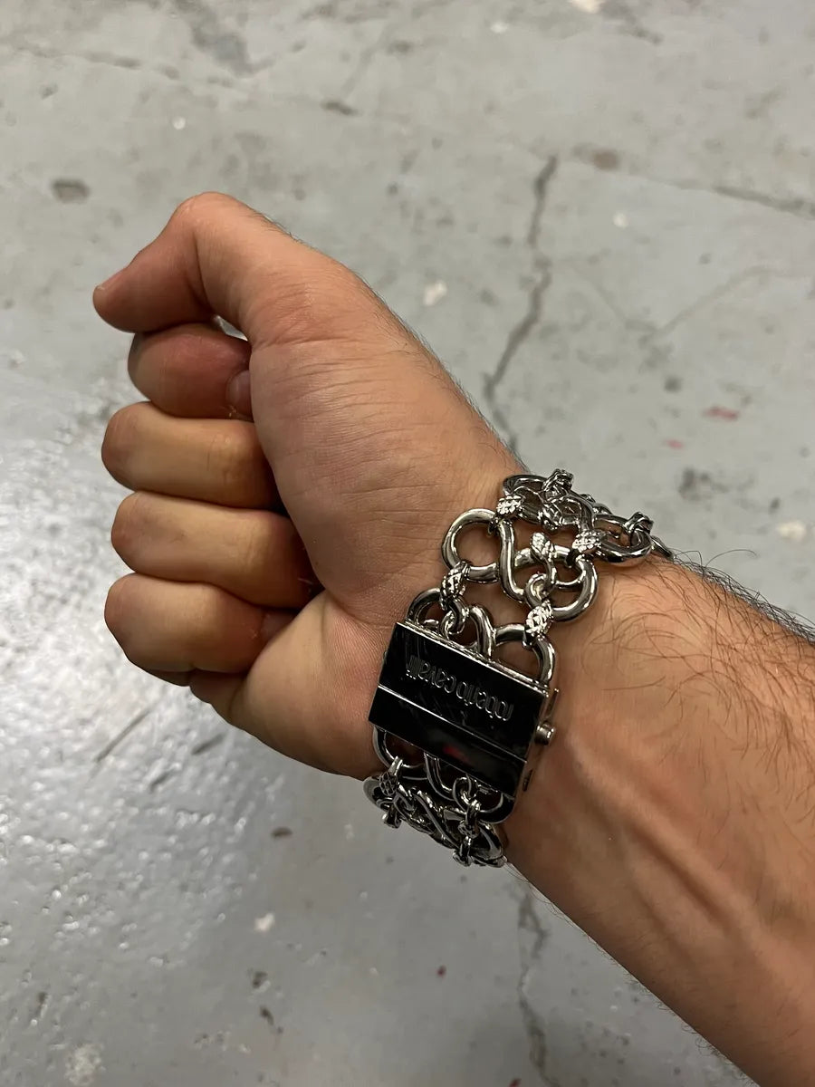 2000s Roberto Cavalli Snake Oracle Stainless Steel Bracelet oyxLpiz 1