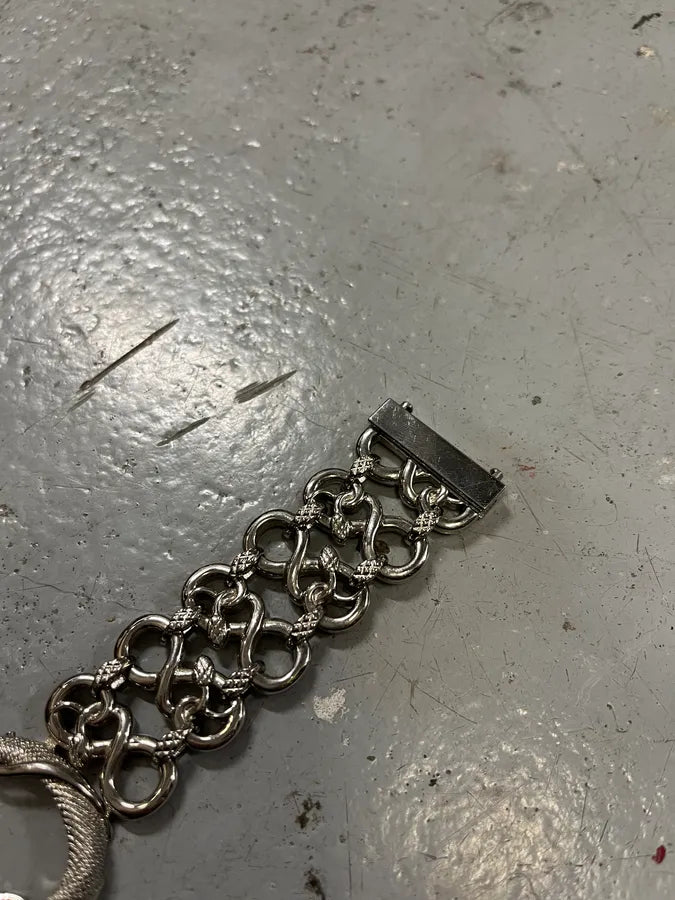 2000s Roberto Cavalli Snake Oracle Stainless Steel Bracelet oyxLpiz 6