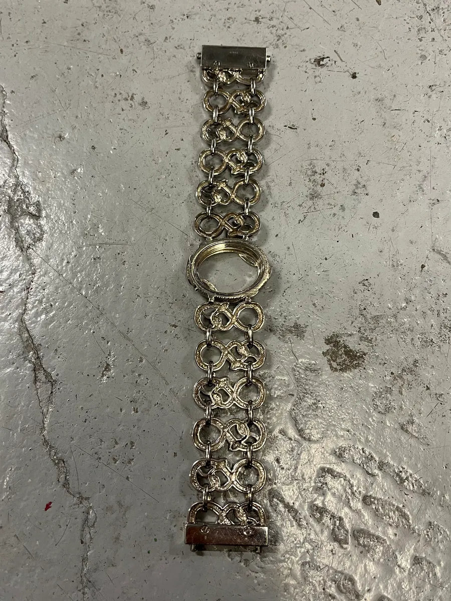 2000s Roberto Cavalli Snake Oracle Stainless Steel Bracelet oyxLpiz 7