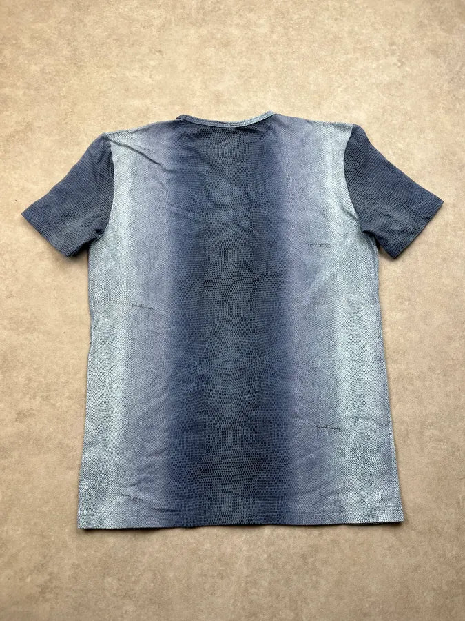 2000s Roberto Cavalli Snake Print Blue Gradient T-Shirt NgbrmRQ 6