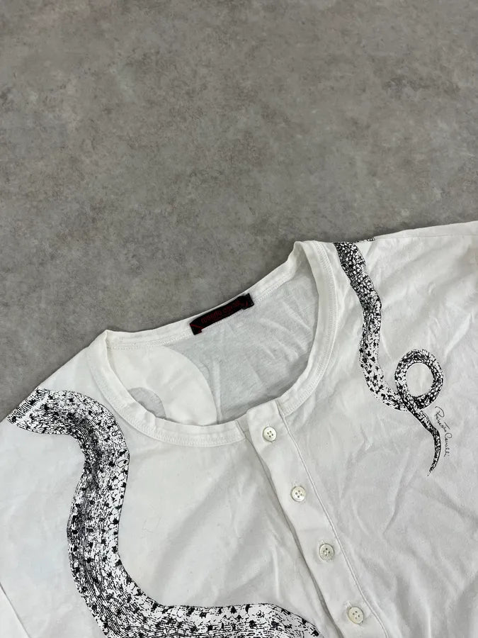 2000s Roberto Cavalli Snake White Henley Longsleeves psoeNvI 4