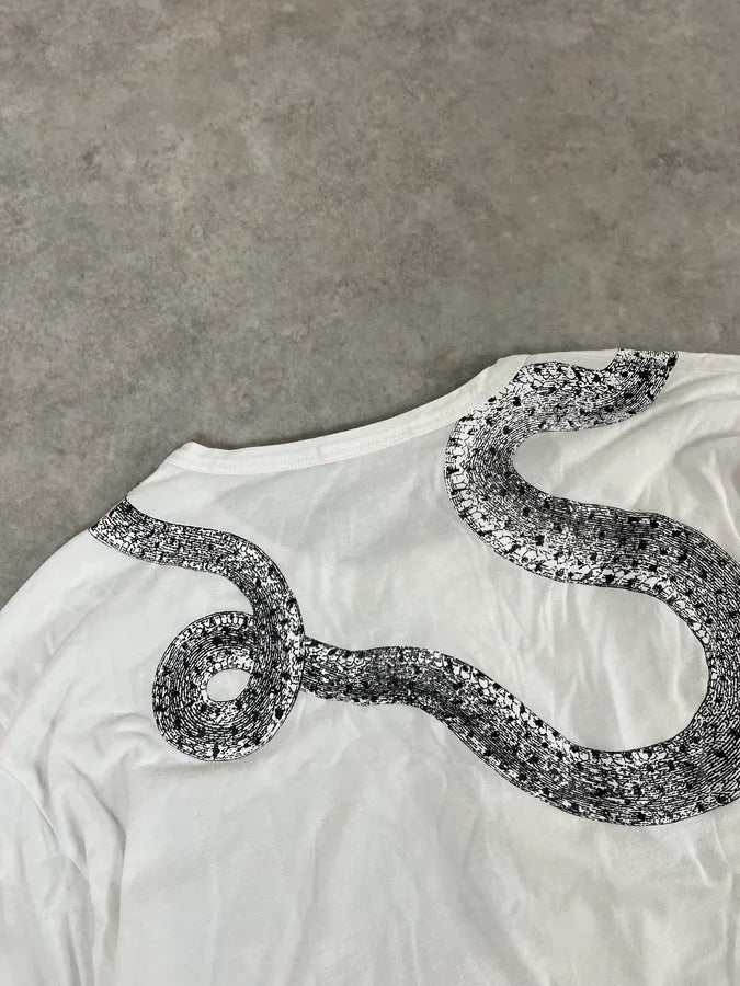 2000s Roberto Cavalli Snake White Henley Longsleeves psoeNvI 8