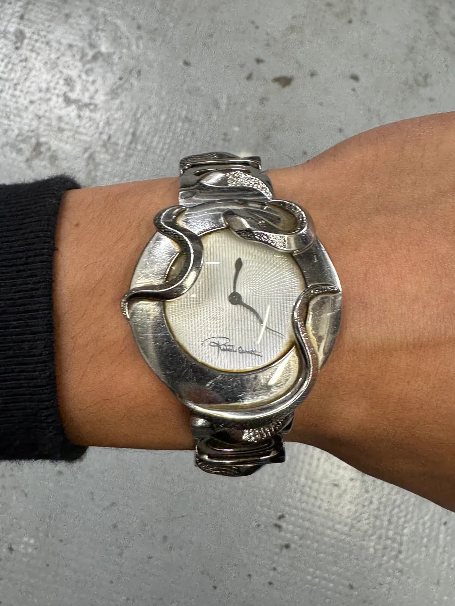 2000s Roberto Cavalli Snakes Stainless Steel Watch qpKcTwP 0