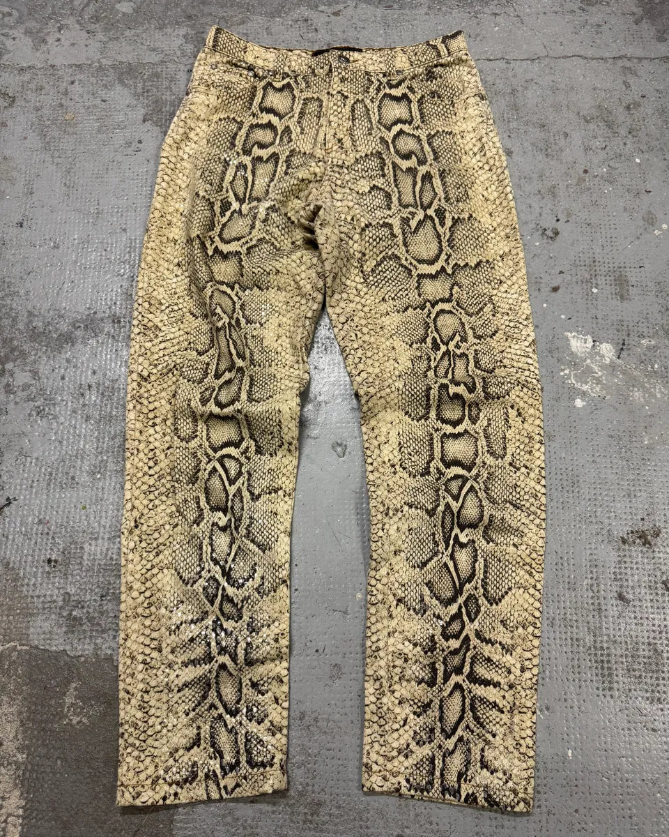 2000s Roberto Cavalli Snakeskin Effect Pants Rfyflgw 0