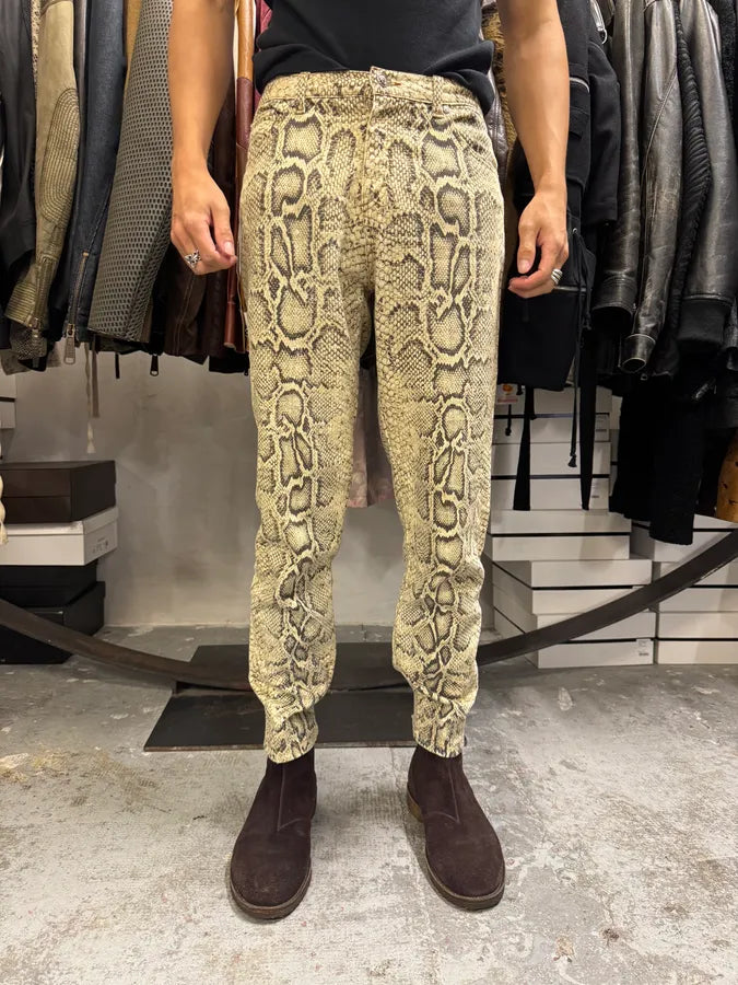2000s Roberto Cavalli Snakeskin Effect Pants Rfyflgw 1