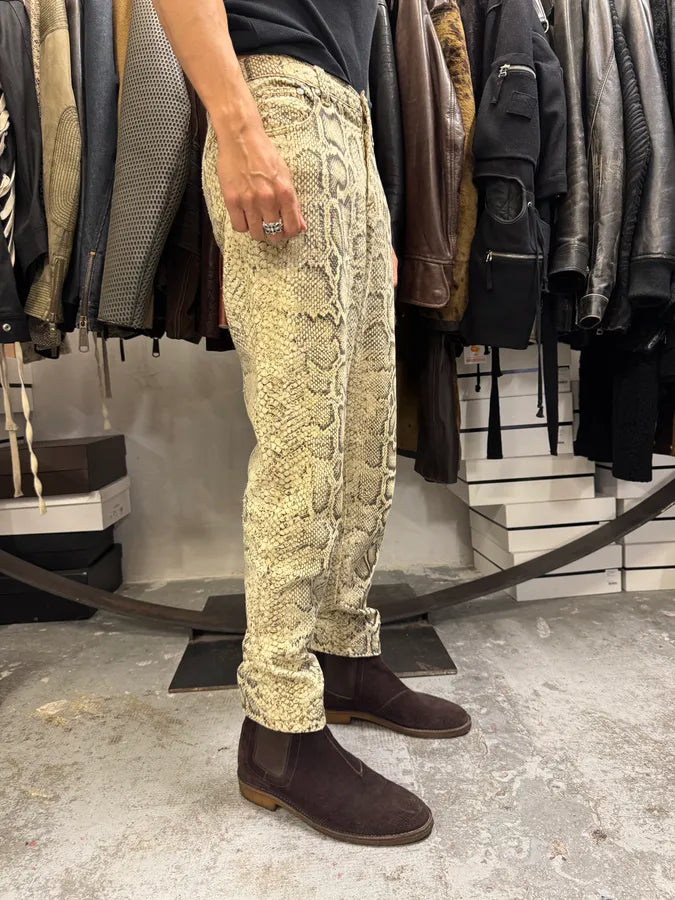 2000s Roberto Cavalli Snakeskin Effect Pants Rfyflgw 2