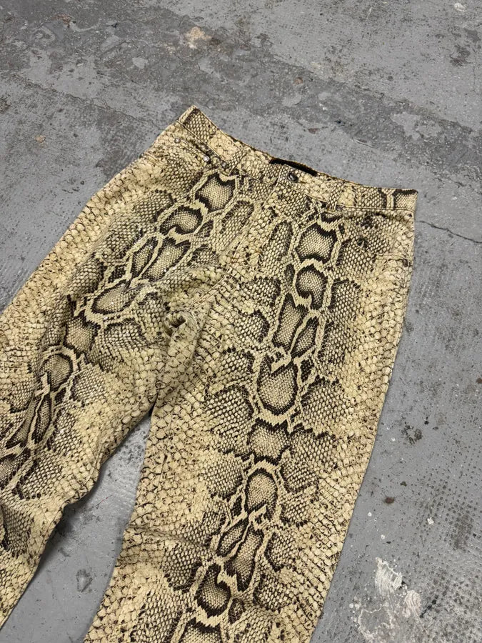 2000s Roberto Cavalli Snakeskin Effect Pants Rfyflgw 4