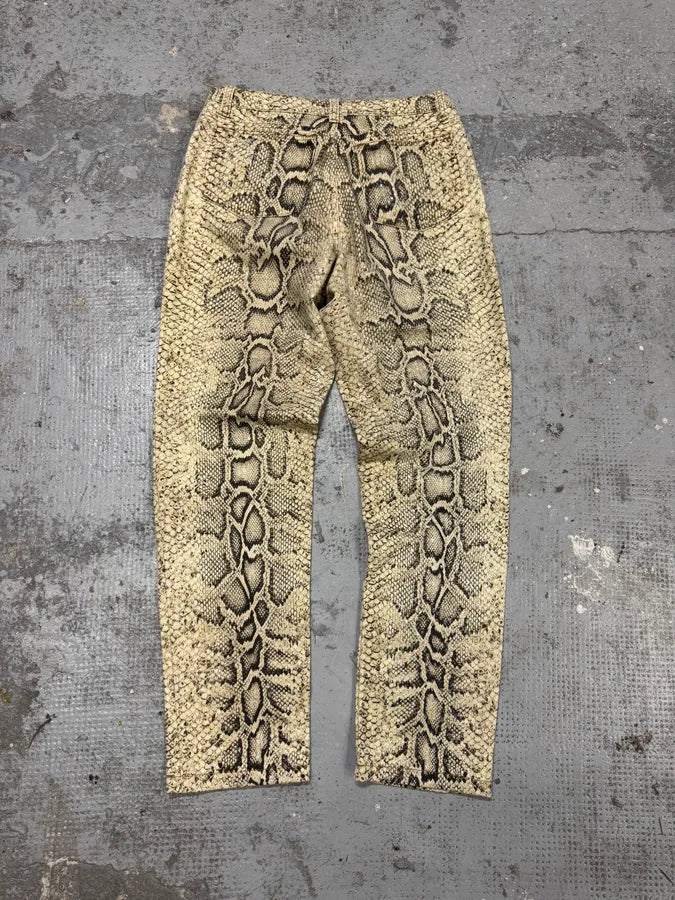 2000s Roberto Cavalli Snakeskin Effect Pants Rfyflgw 5