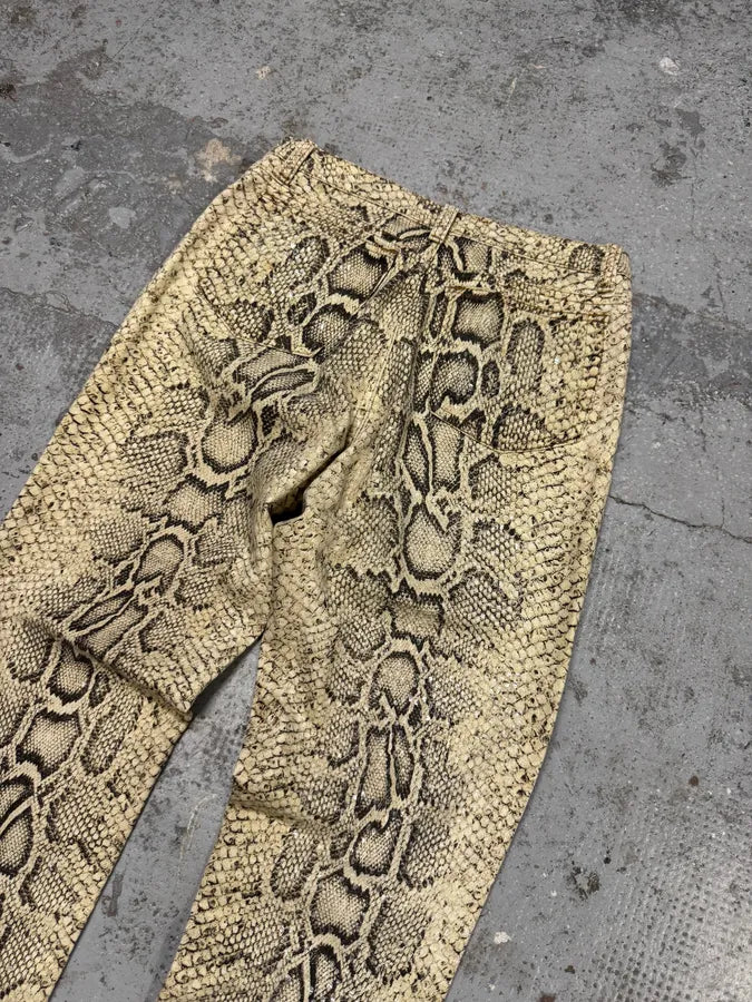 2000s Roberto Cavalli Snakeskin Effect Pants Rfyflgw 6