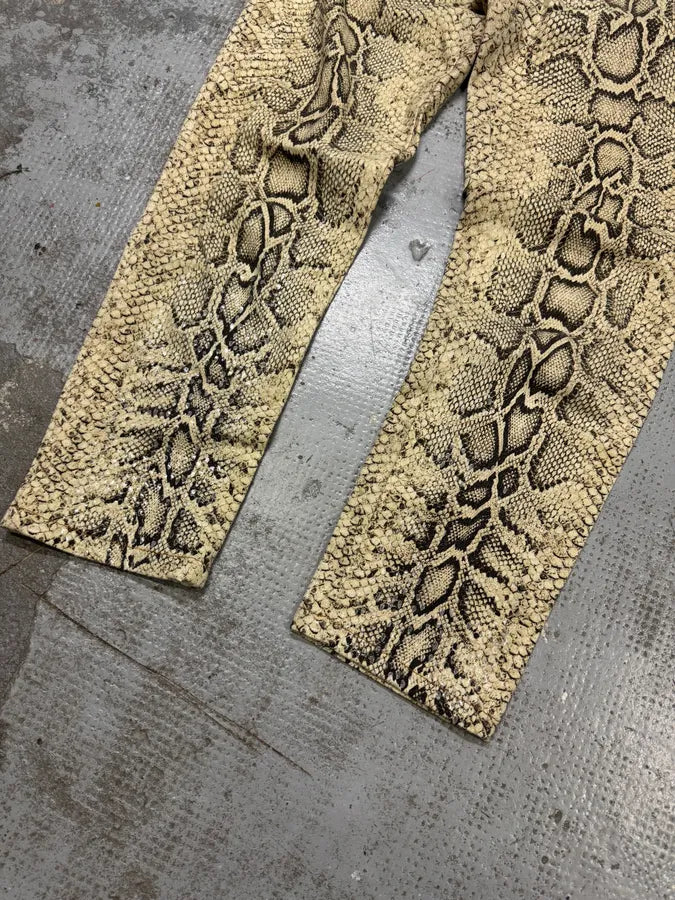 2000s Roberto Cavalli Snakeskin Effect Pants Rfyflgw 7