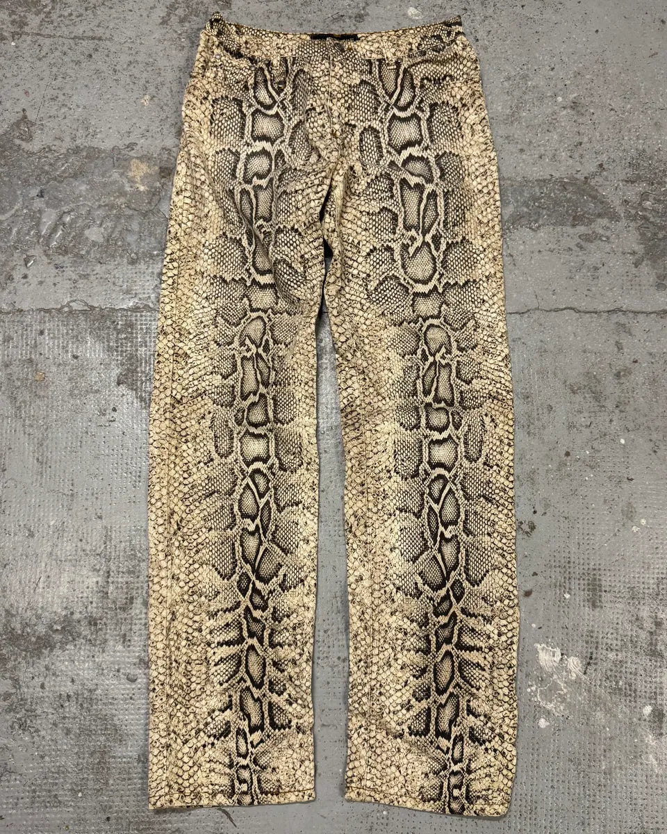 2000s Roberto Cavalli Snakeskin Effect Pants weQvvlU 0