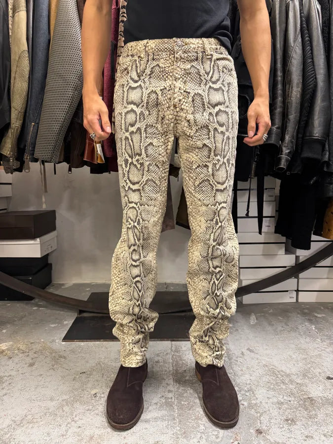 2000s Roberto Cavalli Snakeskin Effect Pants weQvvlU 1