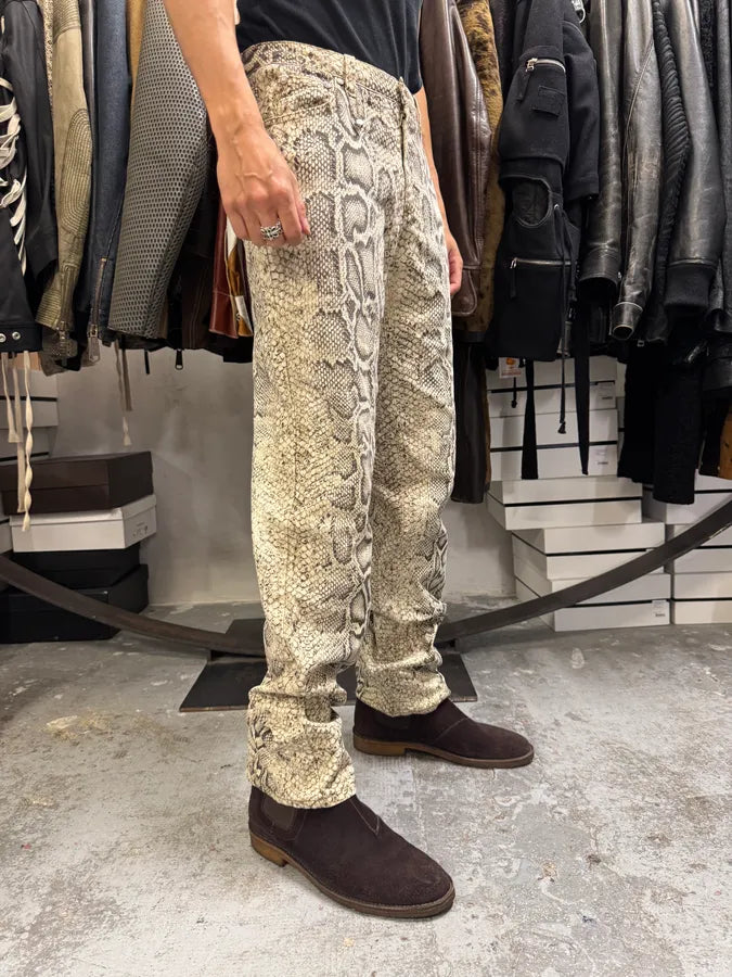 2000s Roberto Cavalli Snakeskin Effect Pants weQvvlU 2