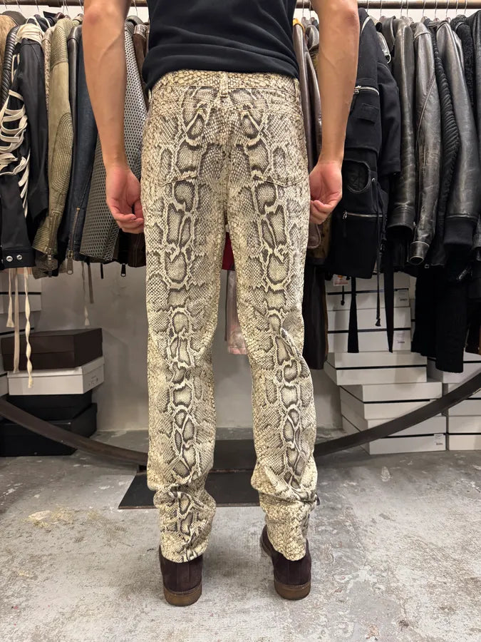 2000s Roberto Cavalli Snakeskin Effect Pants weQvvlU 3