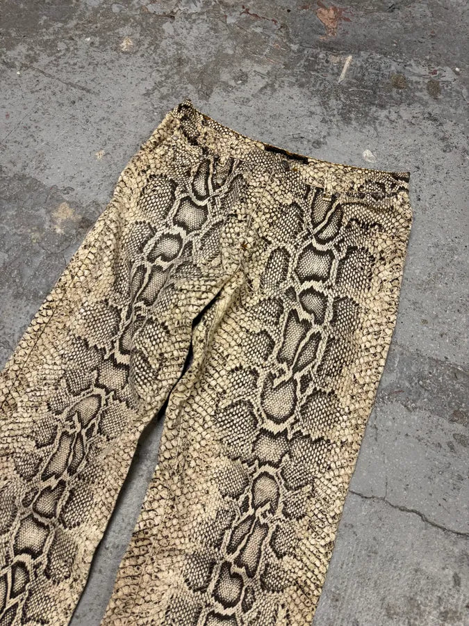 2000s Roberto Cavalli Snakeskin Effect Pants weQvvlU 4