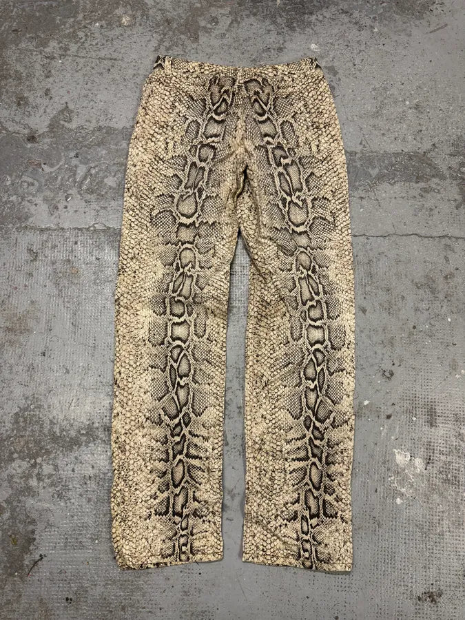 2000s Roberto Cavalli Snakeskin Effect Pants weQvvlU 5