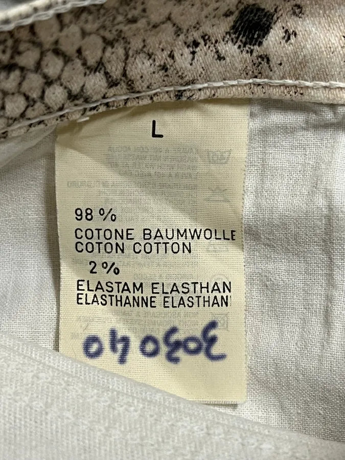 2000s Roberto Cavalli Snakeskin Effect White Pants PhjHpqa 10