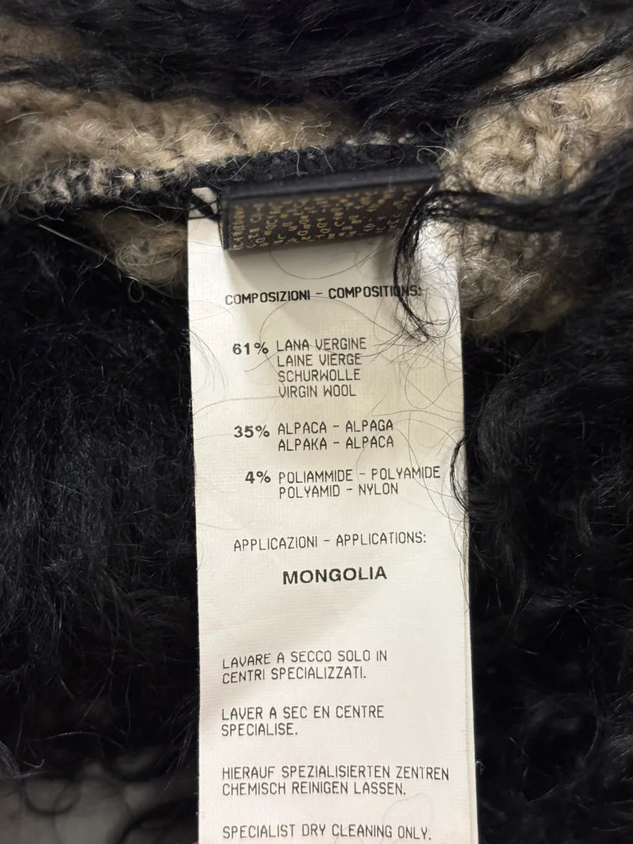 2000s Roberto Cavalli Beige & Black Striped Knit Distressed Zip-up Sweater UAeuMUL 12