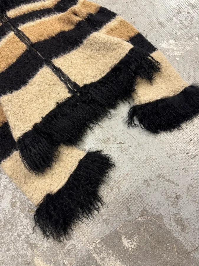 2000s Roberto Cavalli Striped Knit Distressed Zip-up Sweater (L/XL) WTPgcTg 5