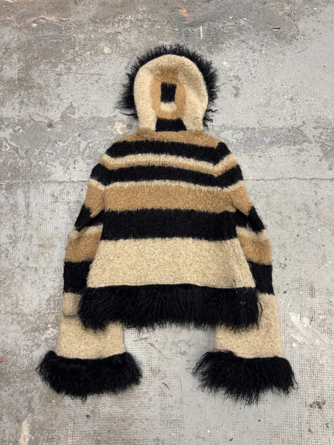 2000s Roberto Cavalli Striped Knit Distressed Zip-up Sweater (L/XL) WTPgcTg 6