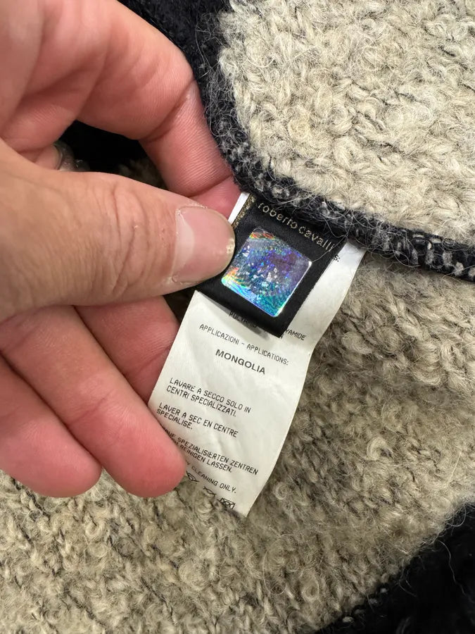 2000s Roberto Cavalli Striped Knit Distressed Zip-up Sweater (L/XL) WTPgcTg 9