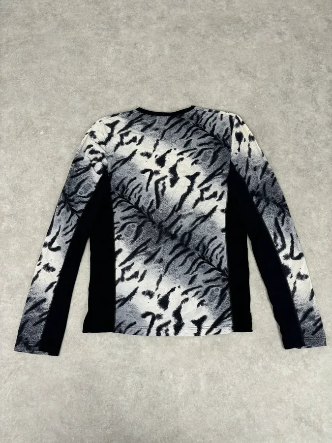 2000s Roberto Cavalli Tactical Savage Blue & White Longsleeves vCNYDFq 4