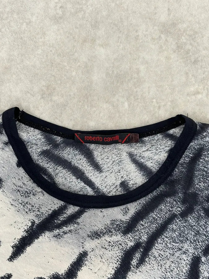 2000s Roberto Cavalli Tactical Savage Blue & White Longsleeves vCNYDFq 6