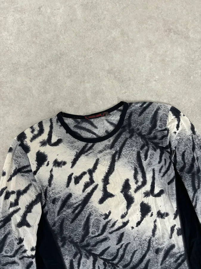 2000s Roberto Cavalli Tactical Savage Blue & White Longsleeves vCNYDFq 3
