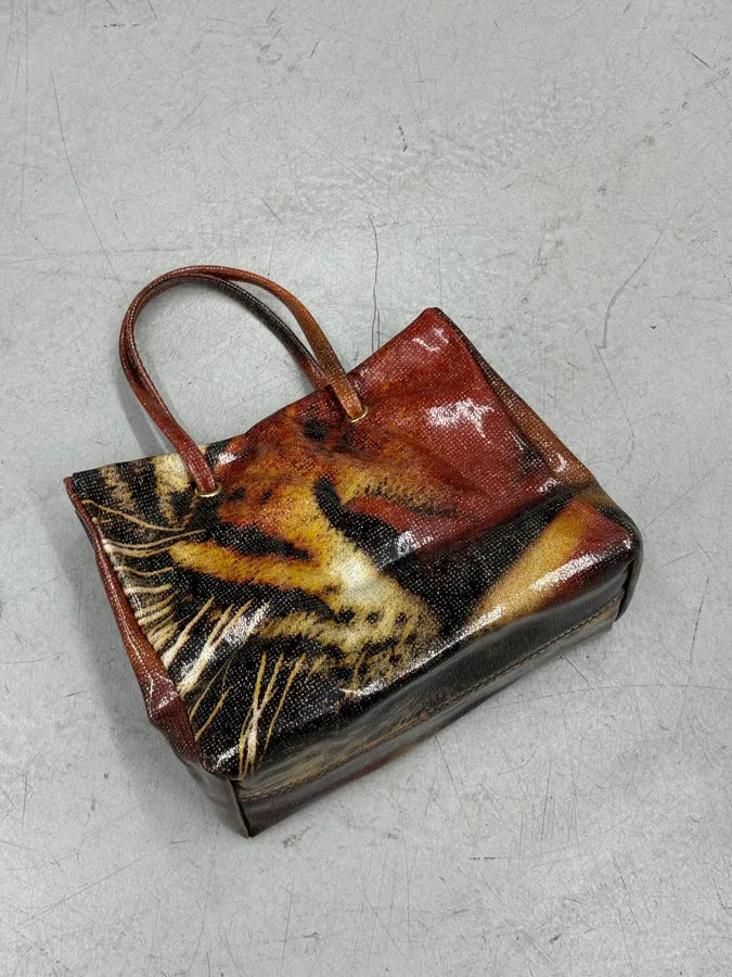 2000s Roberto Cavalli Tiger Print Handle Bag WSoCsma 3