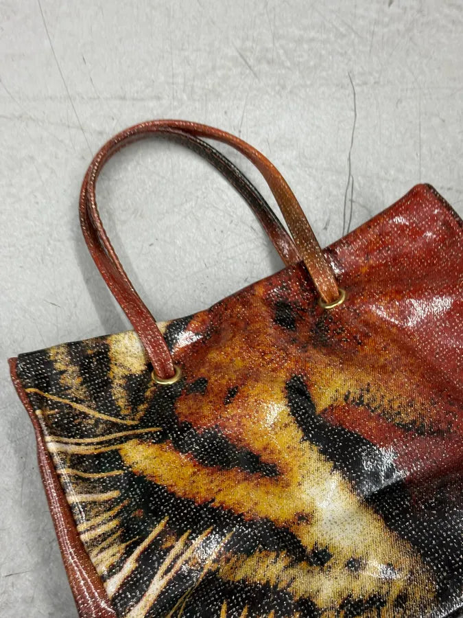 2000s Roberto Cavalli Tiger Print Handle Bag WSoCsma 4