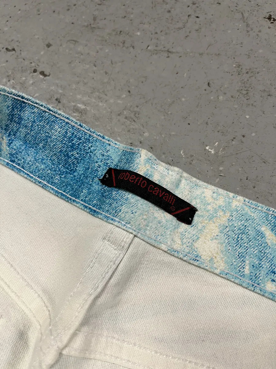 2000s Roberto Cavalli Wave Blue Aqua Tide Pants LeStdnG 10