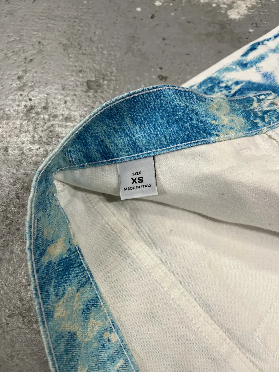 2000s Roberto Cavalli Wave Blue Aqua Tide Pants LeStdnG 11