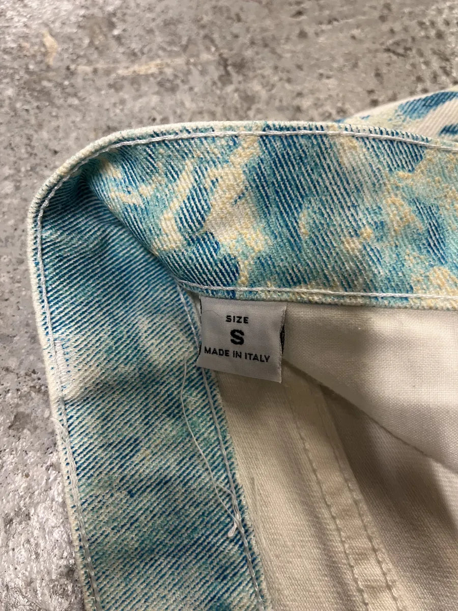 2000s Roberto Cavalli Wave Blue Aqua Tide Pants (S) aLOSCzT 7