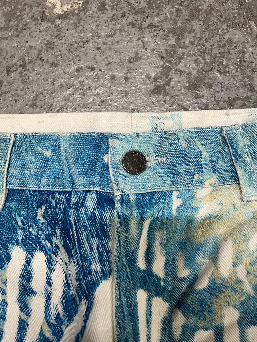 2000s Roberto Cavalli Wave Blue Aqua Tide Pants (S) aLOSCzT 8