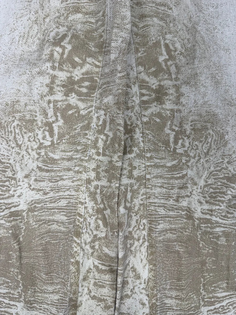 2000s Roberto Cavalli White & Beige Marble Abstract Pants ZrIgafu 10