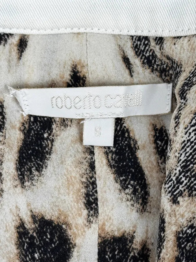 AW2001 Roberto Cavalli White & Leopard Patchwork Jacket zJRTWaB 12