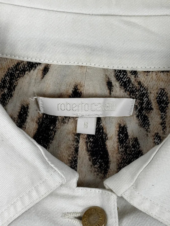AW2001 Roberto Cavalli White & Leopard Patchwork Jacket zJRTWaB 11