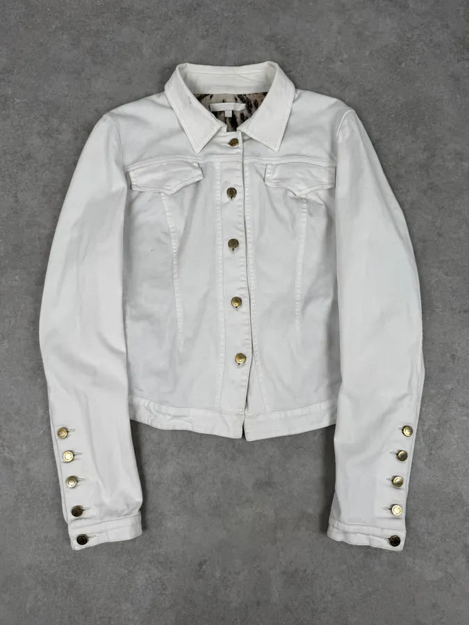 AW2001 Roberto Cavalli White & Leopard Patchwork Jacket zJRTWaB 1