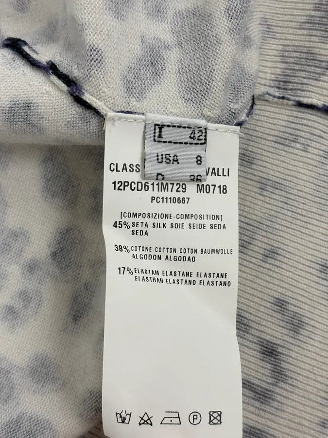 2000s Roberto Cavalli White & Navy Silk Leopard Cardigan gVlpXYR 10