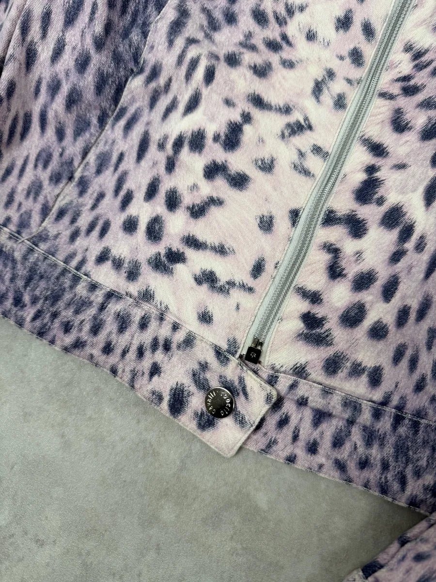 2000s Roberto Cavalli White & Purple Leopard Jacket PUWYhOc 8