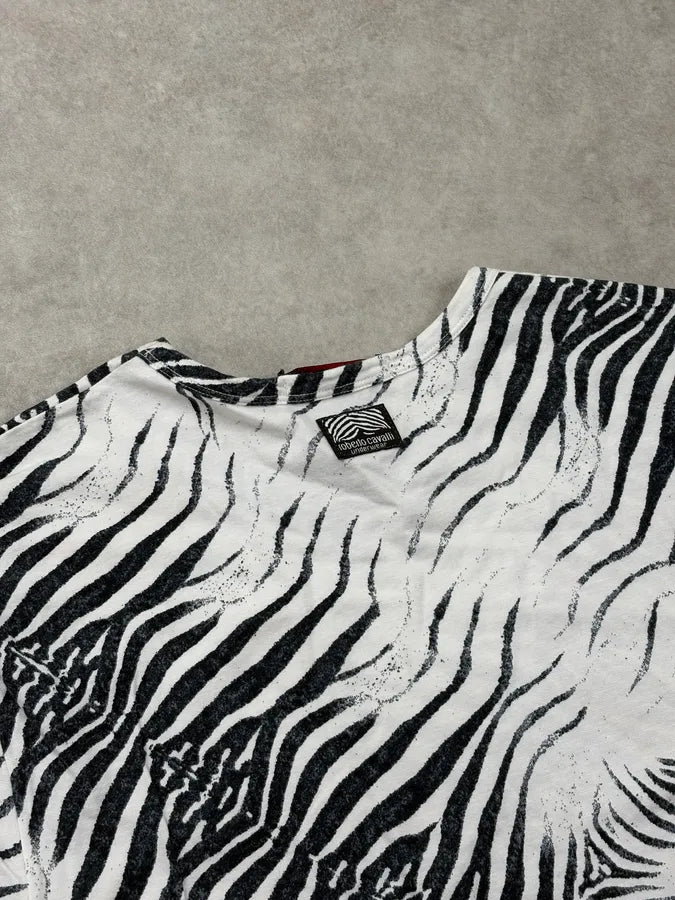 2000s Roberto Cavalli White Cotton Zebra Stripe T-Shirt DJyHEAg 6