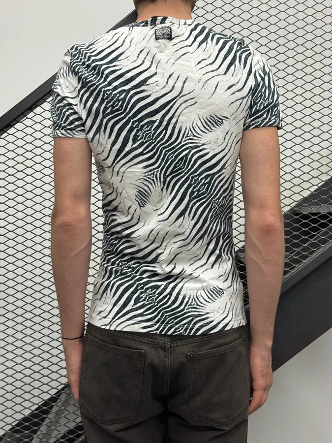 2000s Roberto Cavalli White Cotton Zebra Stripe T-Shirt DJyHEAg 2