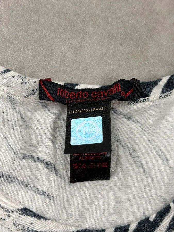 2000s Roberto Cavalli White Cotton Zebra Stripe T-Shirt DJyHEAg 8