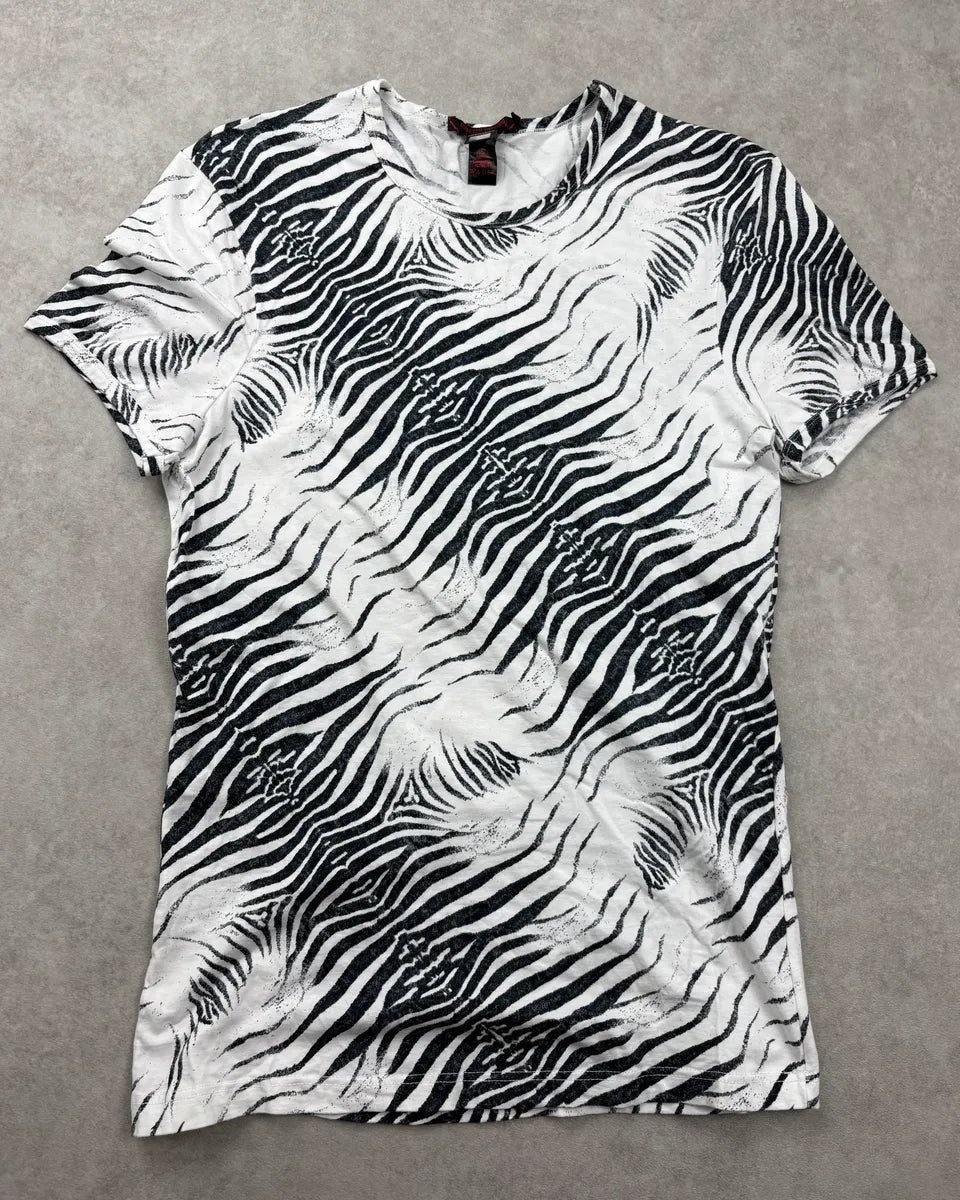 2000s Roberto Cavalli White Cotton Zebra Stripe T-Shirt DJyHEAg 0