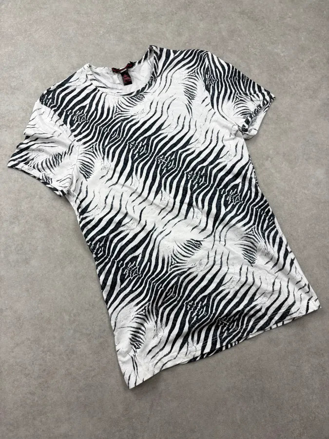 2000s Roberto Cavalli White Cotton Zebra Stripe T-Shirt DJyHEAg 3