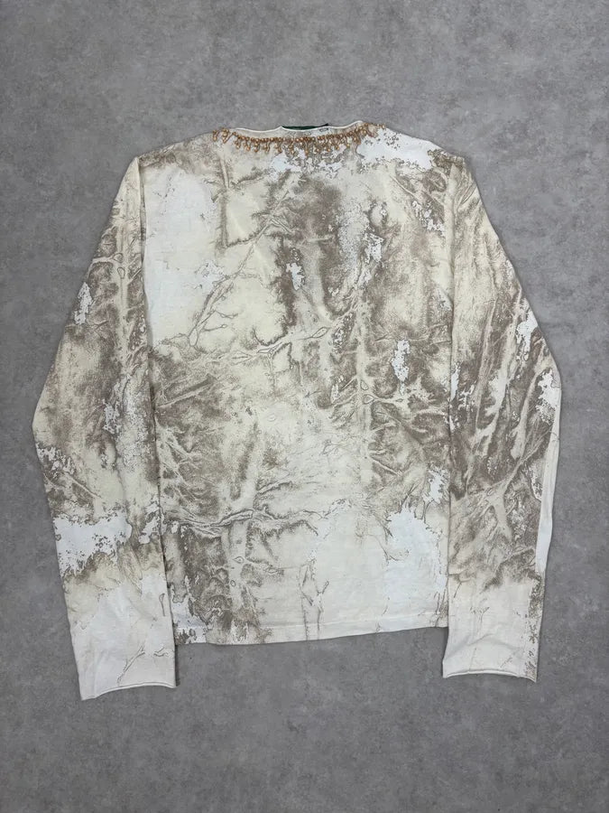 2000s Roberto Cavalli White Creamy Python Effect Longsleeves Top yChowUP 6