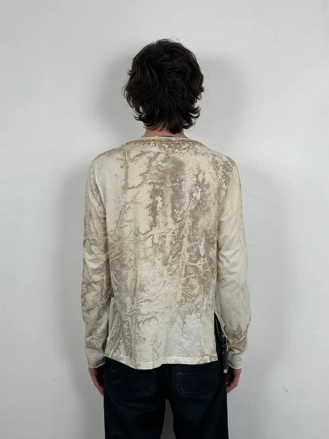 2000s Roberto Cavalli White Creamy Python Effect Longsleeves Top yChowUP 3